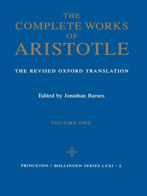 cover image of Complete Works of Aristotle, Volume 1